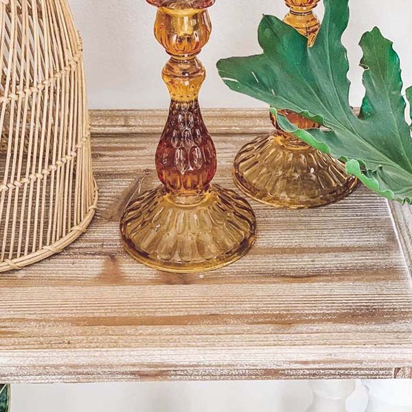 Whitewashed and Natural Wooden Console Table