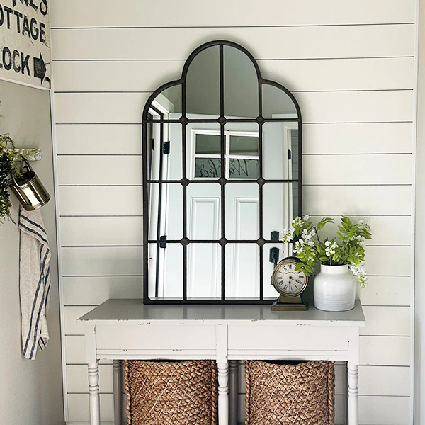 Windowpane Arched Modern Mirror