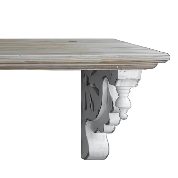 Distressed Corbel Wooden Wall Shelf, Set of 2