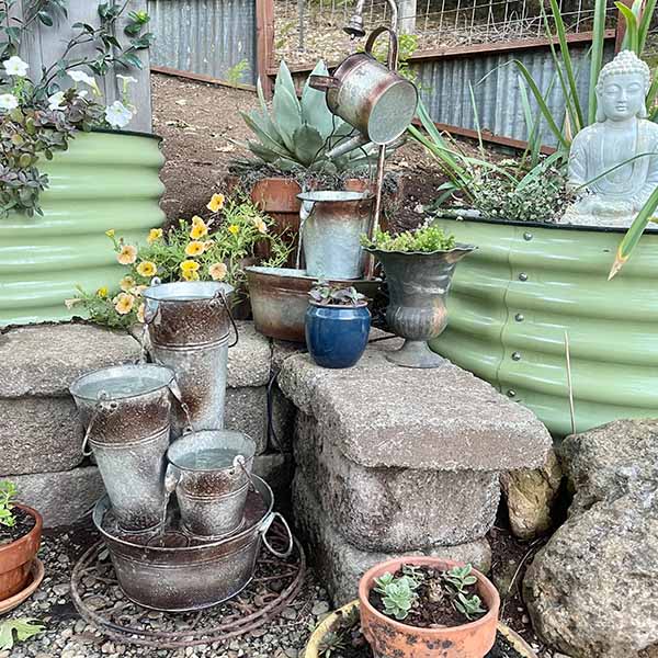 Bucket Garden Fountain with Pump, Pick Your Style