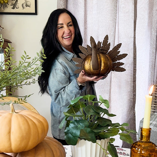 Rustic Galvanized Metal Pumpkin Turkey