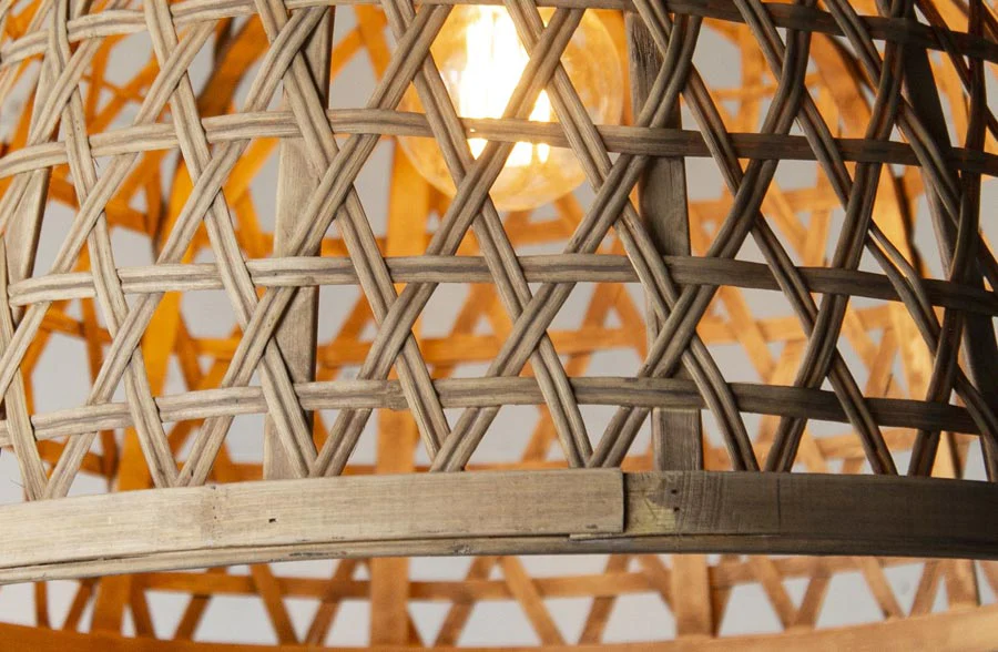 Woven Wicker Basket Pendant Light