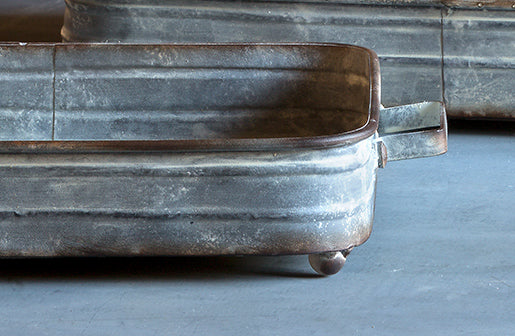 Galvanized Coffee Table Trays  Set of 3