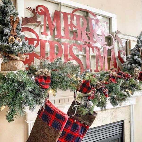 Huge Metal Merry Christmas Sign