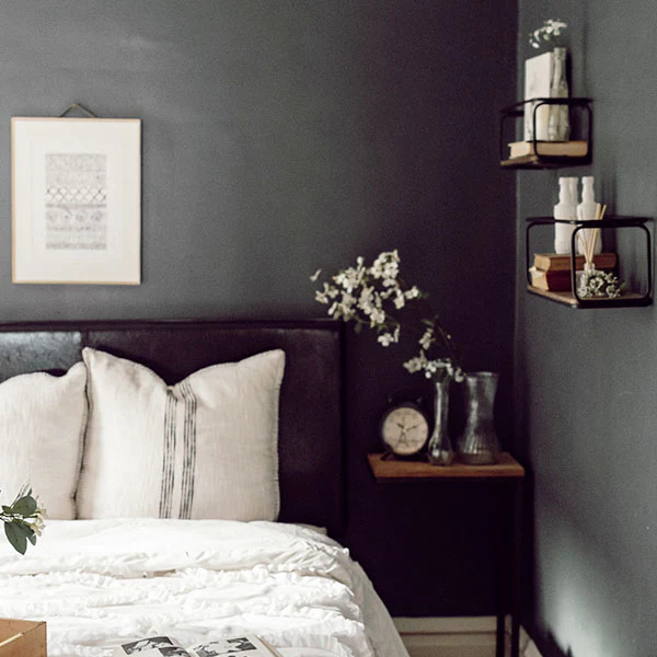 Industrial Metal Framed Wall Shelves, Set of 2