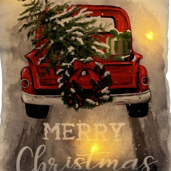 Light Up Vintage Truck Hanging Pillow