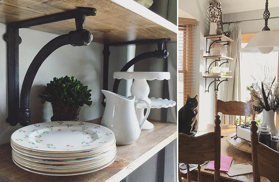 Cast Iron Shelf Brackets, Set of 2