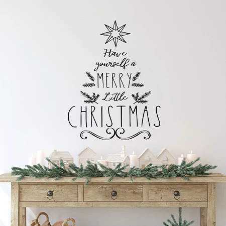 LARGE Merry Christmas Tree Decal | Handmade in USA