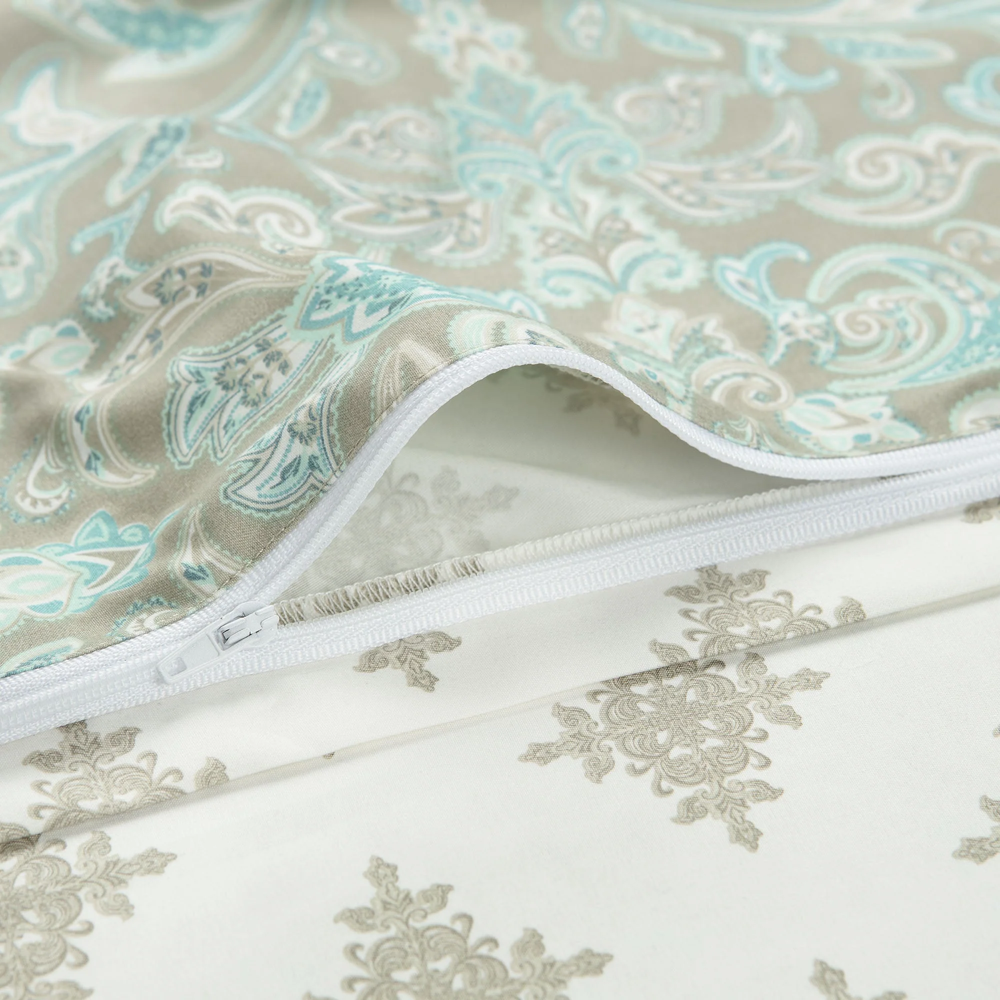 Damask Sage Duvet Cover Set