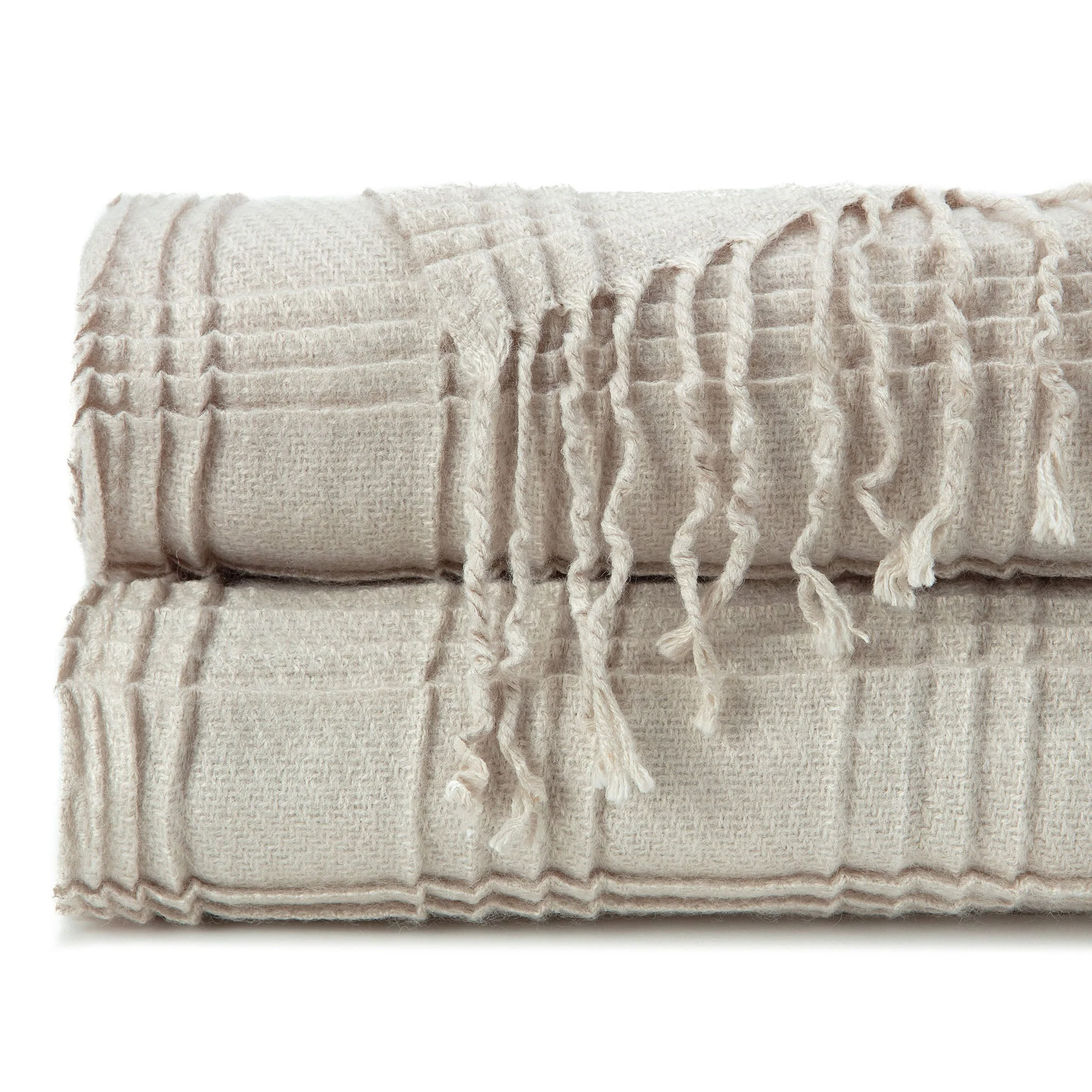 Pleated Plaid Throw Blanket