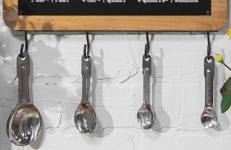 Kitchen Conversion Chart With 4 Measuring Spoons