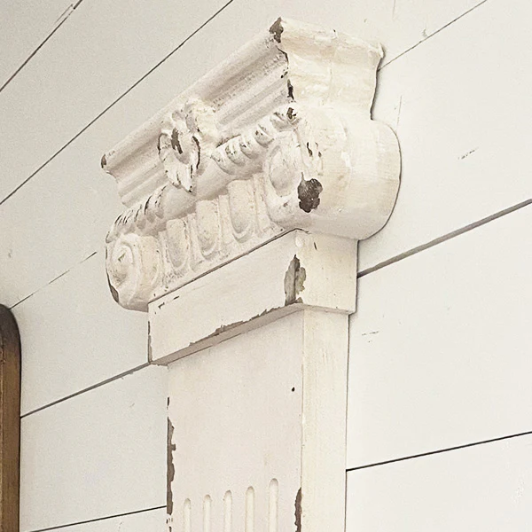 78 Inch High Distressed Wooden Decorative Column