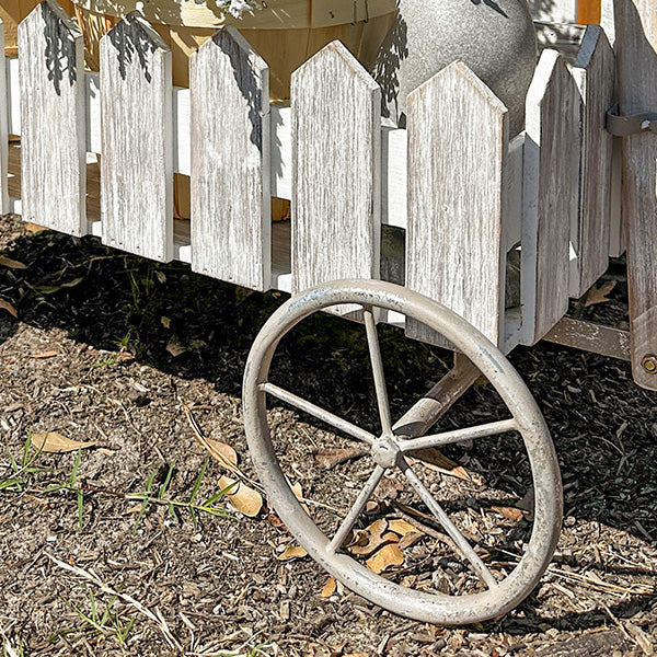Distressed Picket Fence Wooden Cart