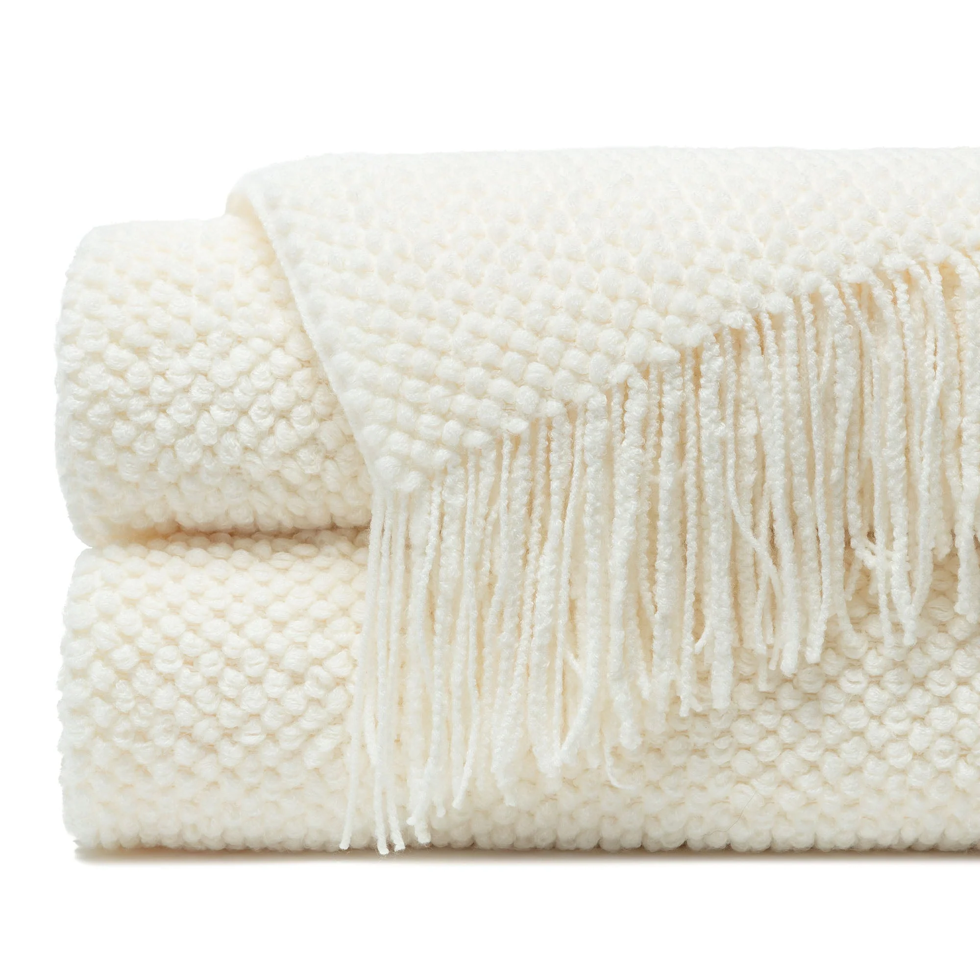 Roundpearl Knit Tassel Throw Blanket