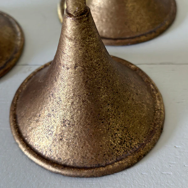 Trumpet Taper Iron Candle Stands, Set of 3