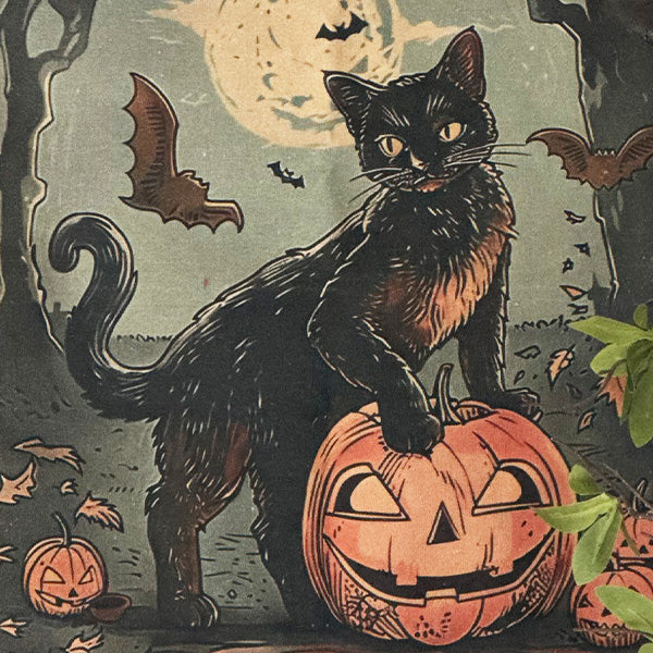 Spooky Black Cat Canvas
