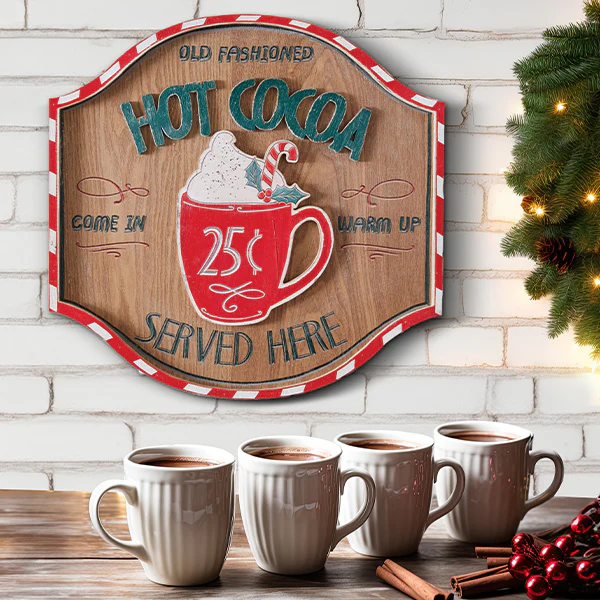 Old Fashioned Hot Cocoa Christmas Sign