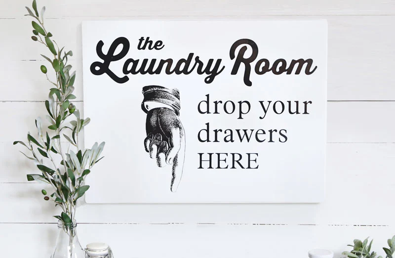 Enamel Laundry Room Sign