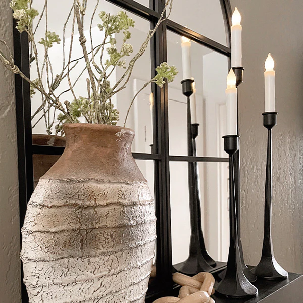 Metal Taper Candle Holders, Set of 3