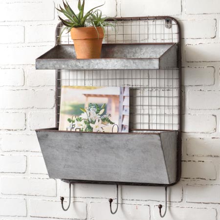 Wall Pocket Three Hook Organizer