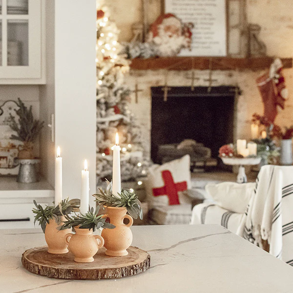 Terra Cotta Pot Candle Holders, Set of 3