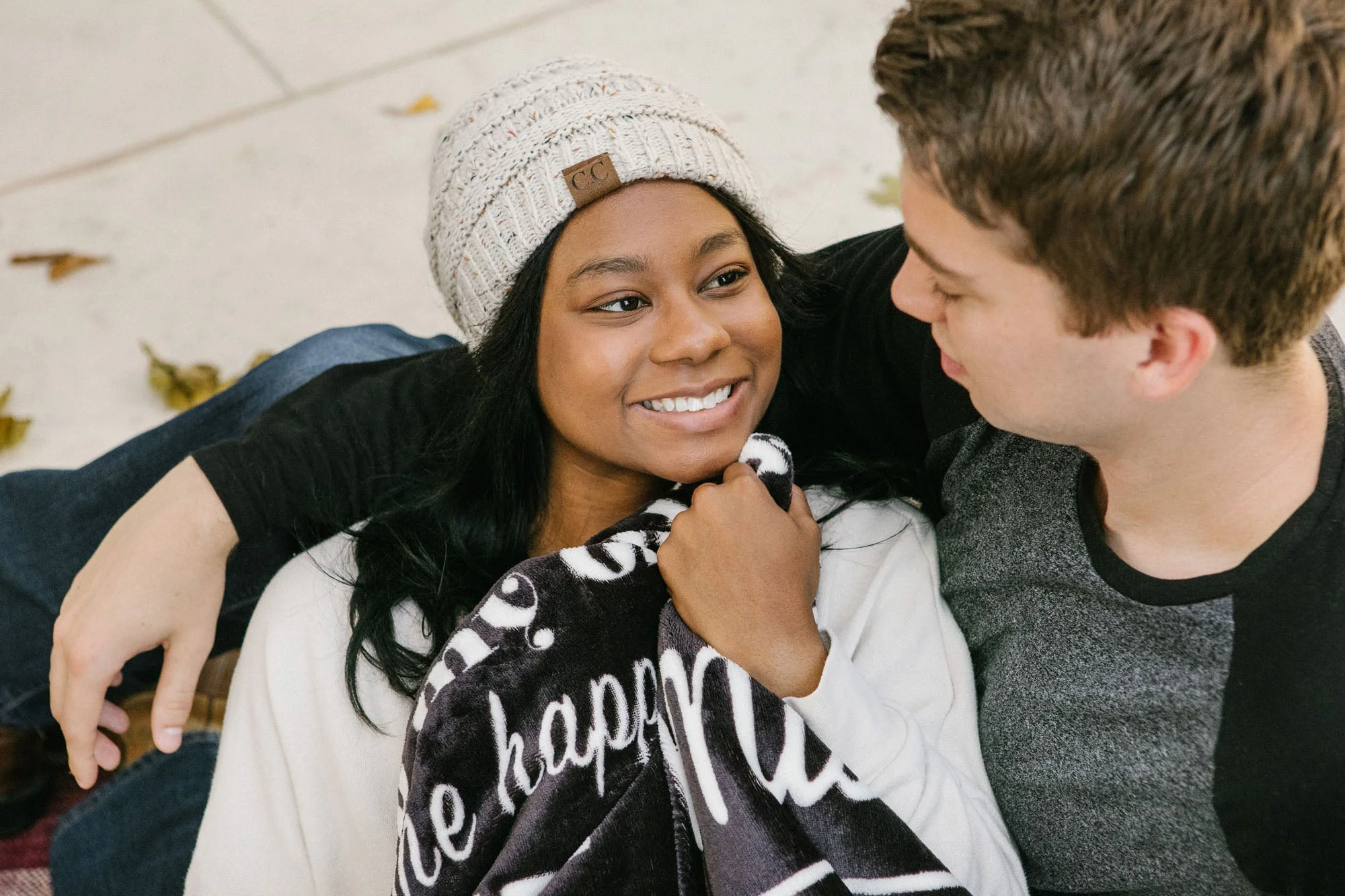 Love You Miss You Sherpa Throw Blanket