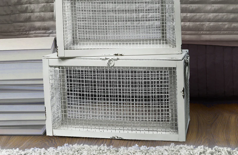 Metal Wire Storage Baskets  Set of 2