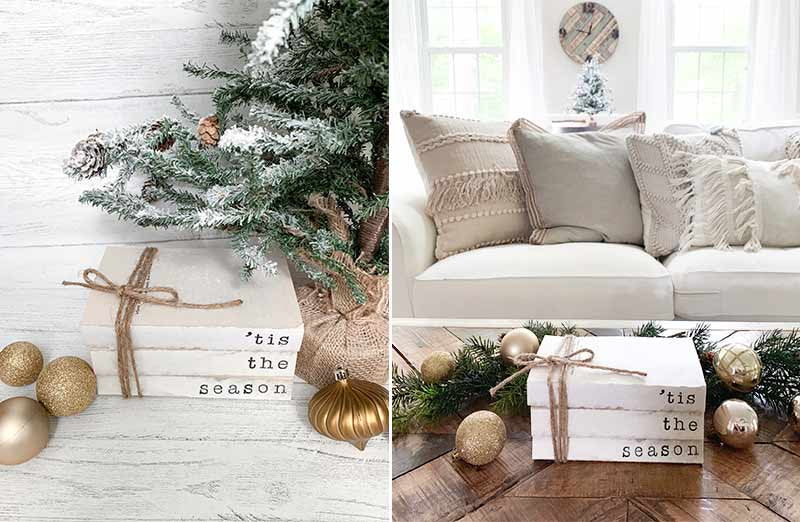 Christmas Sentiments Stamped Book Set, Artisan Made By ReefRainAria