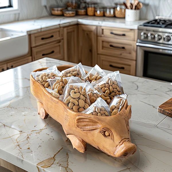 Large Rustic Pig Bowl