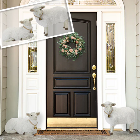 LARGE Lamb Figurines, Set of 2