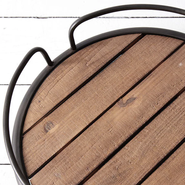 Round Wooden Serving Tray