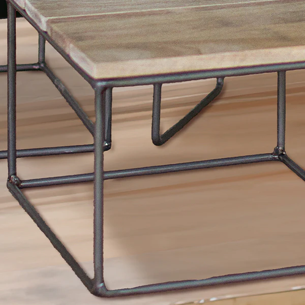 Utilitarian Wood and Metal Display Risers, Set of 3