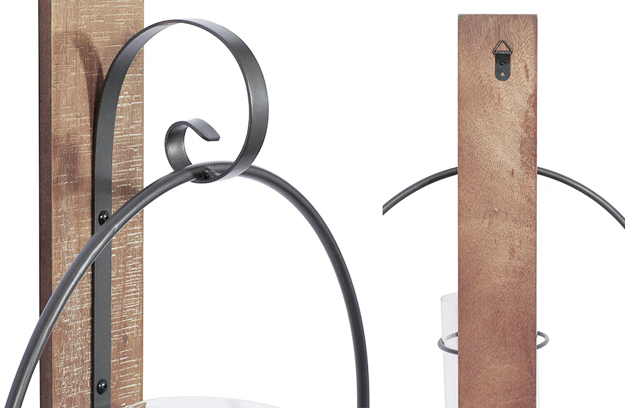 LARGE Wood and Metal Wall Sconce, Pick Your Size