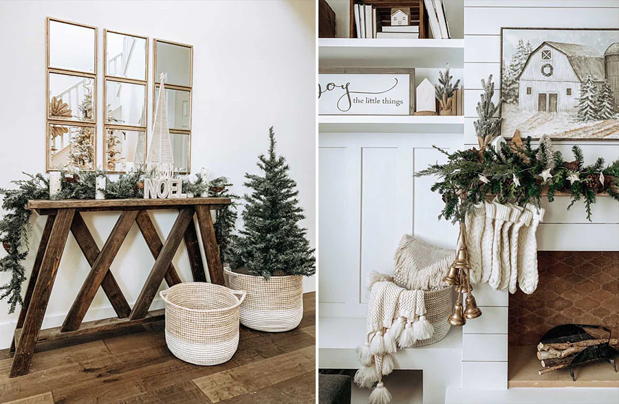 Two-Toned Seagrass Baskets with Handles, Set of 2