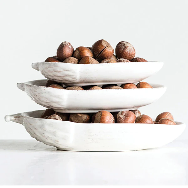 Ceramic Acorn Dishes, Set of 3