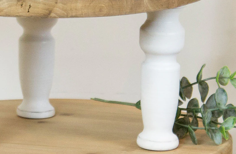 Round Wooden Spindle Risers  Set of 2
