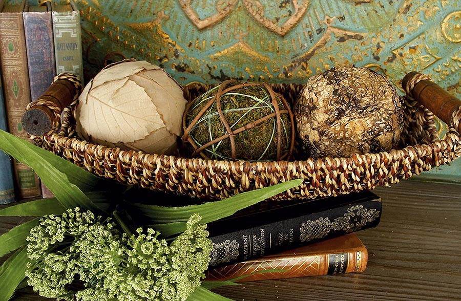 Seagrass Basket Trays with Handles, Set of 3