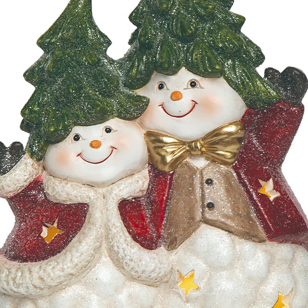 Light Up Tabletop Snowmen with Christmas Tree Hats