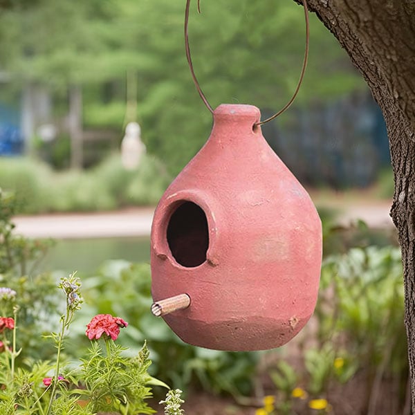 Large Terra Cotta Hanging Birdhouse