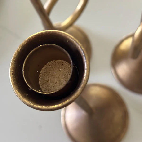 Trumpet Taper Iron Candle Stands, Set of 3