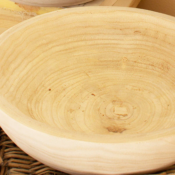 Hand Carved Chunky Wooden Bowls, Set of 2