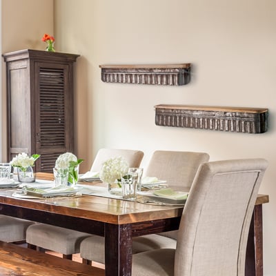 Rustic Wall Mounted Shelves  Set of 2