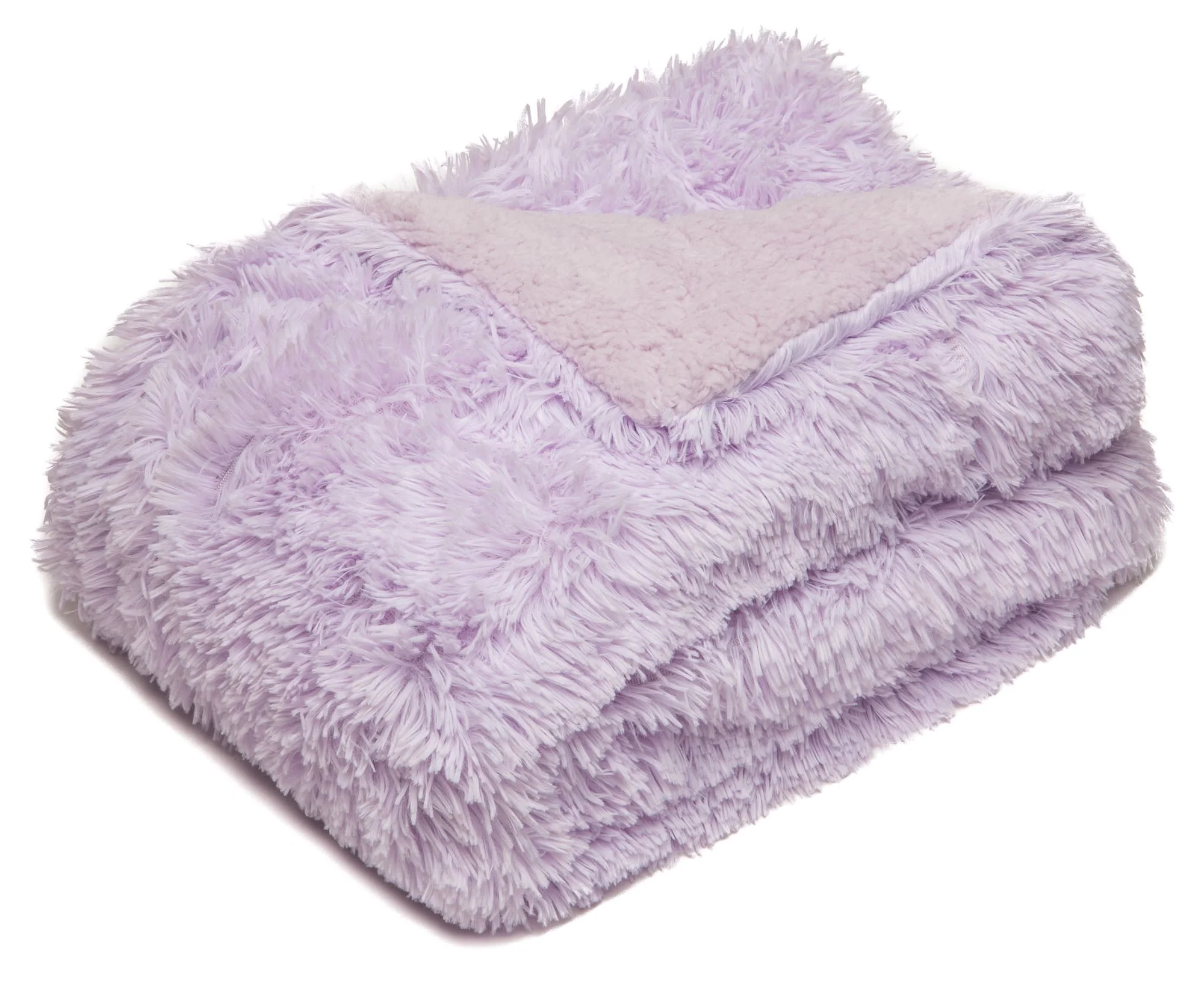 Solid Faux Long Fur Throw Blanket