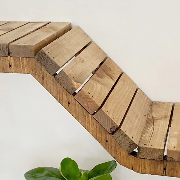 Wooden Plank Multi-Level Floating Wall Shelf