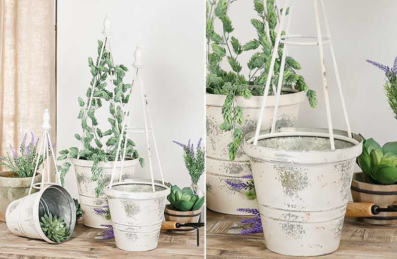 Metal Trellis Planters Set of 3