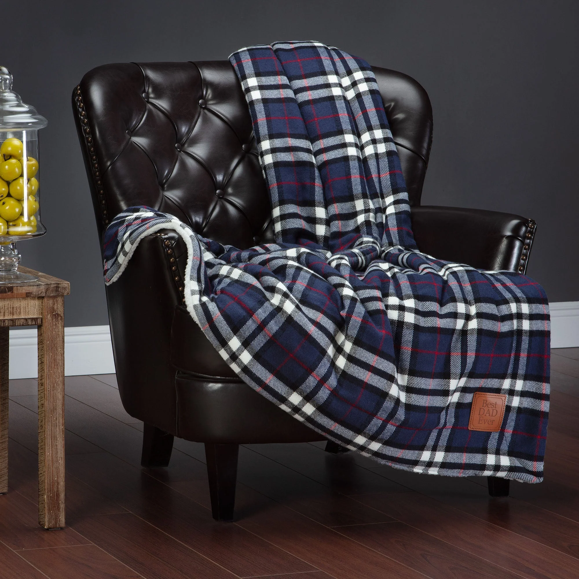 Best Dad Ever Plaid Throw Blanket
