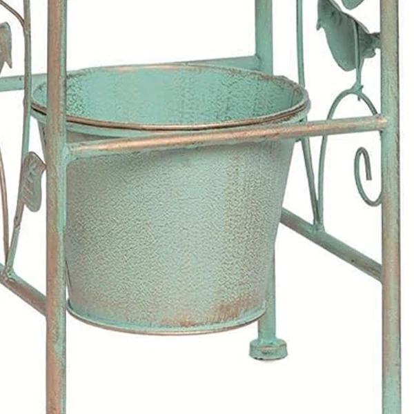 Distressed Metal Stacked Plant Stand