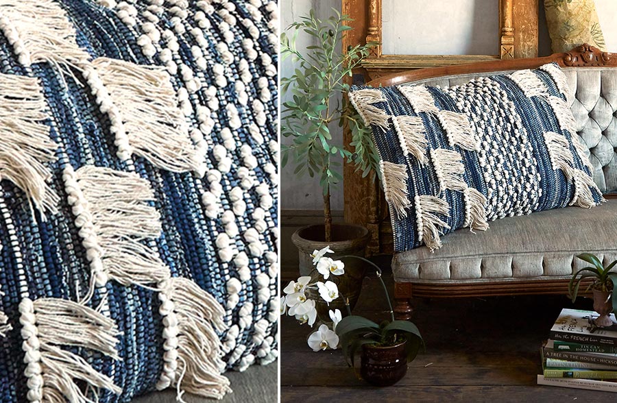 Boho Farmhouse Fringe Pillow, Pick Your Style