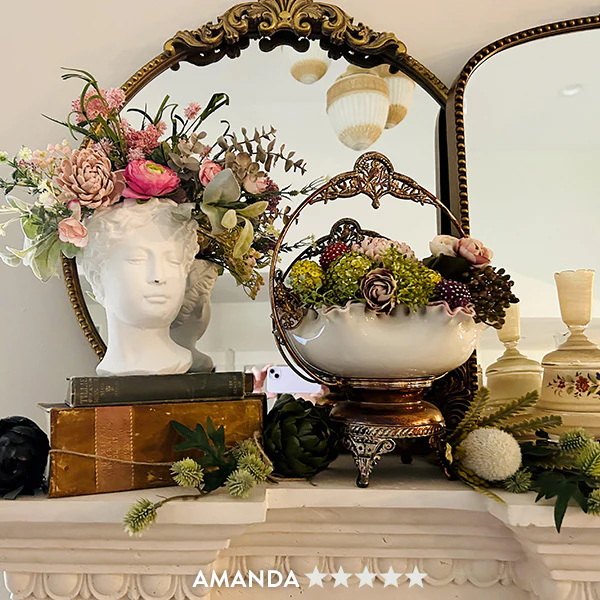 Round Gleaming Primrose Mirror | French Gold Ornate Filigree