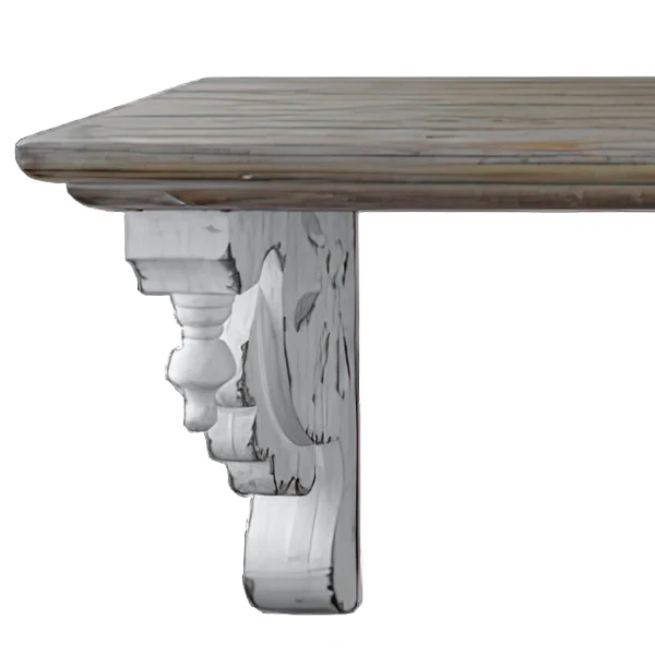 Distressed Corbel Wooden Wall Shelf, Set of 2
